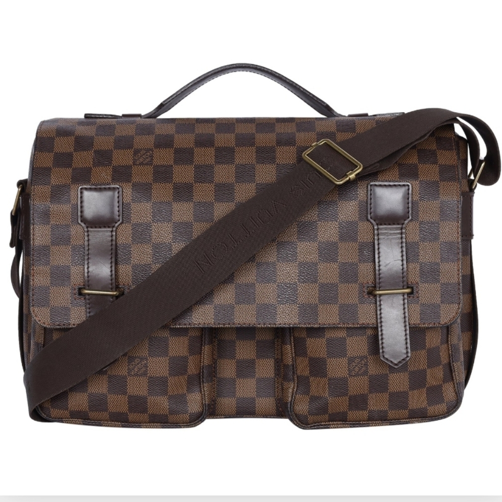 Louis Vuitton Damier Ebene Leather Broadway Messenger Laptop Bag. Men's/ Women's